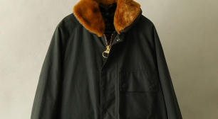 Barbour×UBAN RESEARCH DOORSファーカラー2WAY 別注ワックスドジャケットサムネイル